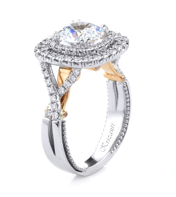 18KT T.TONE ENGAGEMENT RING 0.78CT